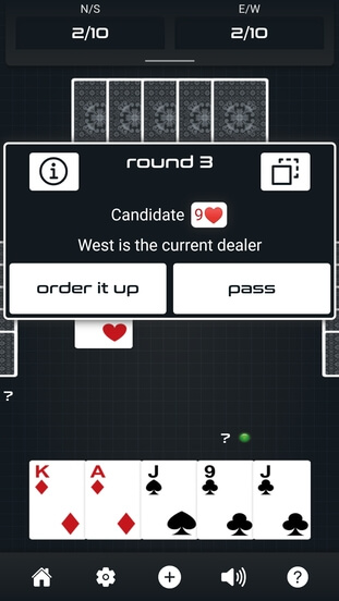 Euchre app screenshot